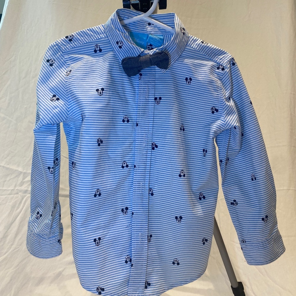 Disney Mickey button down with bow tie